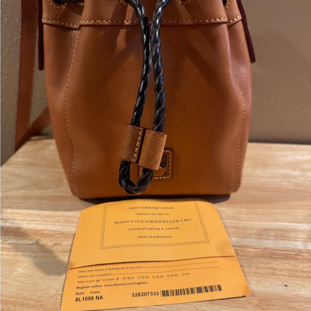 Dooney & Bourke Florentine Leather Mini Hattie Drawstring Crossbody Bag - Picture 11 of 13